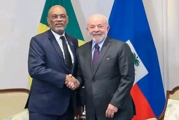 RENCONTRE DE ARIEL HENRY ET DU PRÉSIDENT DU BRÉSL LULA .